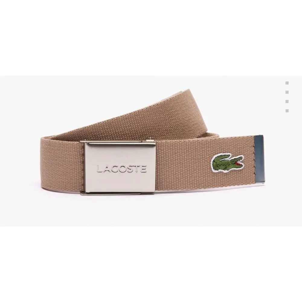 Lacoste L.12.12 Concept French Made Belt Men in Beige Size 43”